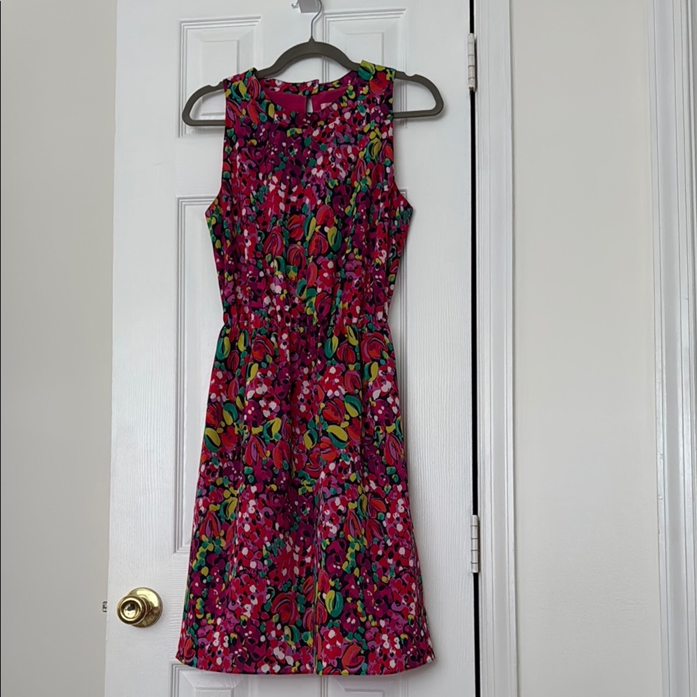 Lilly Pulitzer Pink and Black Sleeveless Sheath Midi Dress